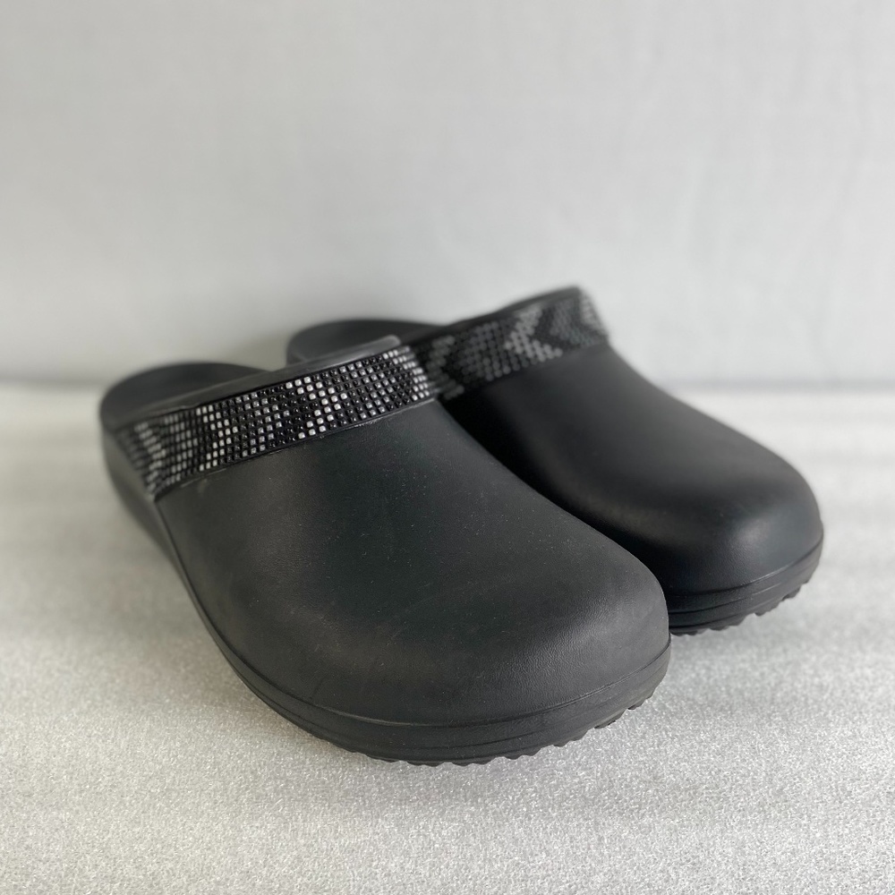CROCS Women's Black Sloane Diamante Clogs